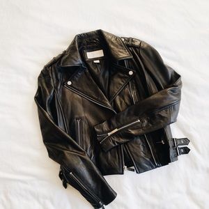 Michael Kors Leather Moto Jacket